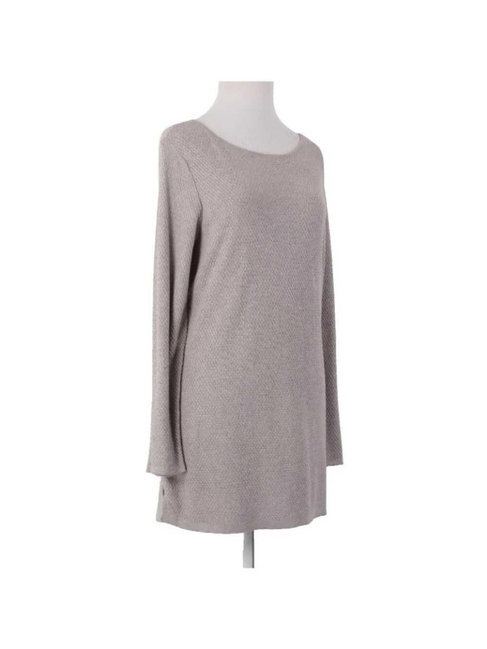 J Jill Sweater Sz M Brown Knit Long Sleeve Cotton Viscose Nylon Sweater